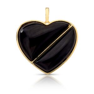 PINGENTE DE CORAÇÃO EM PEDRA RECONSTITUÍDA COM FECHO